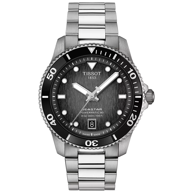 TISSOT Seastar 1000 Powermatic 80 40mm T1208071105100, handla denna klocka online eller i butik hos klockmaster