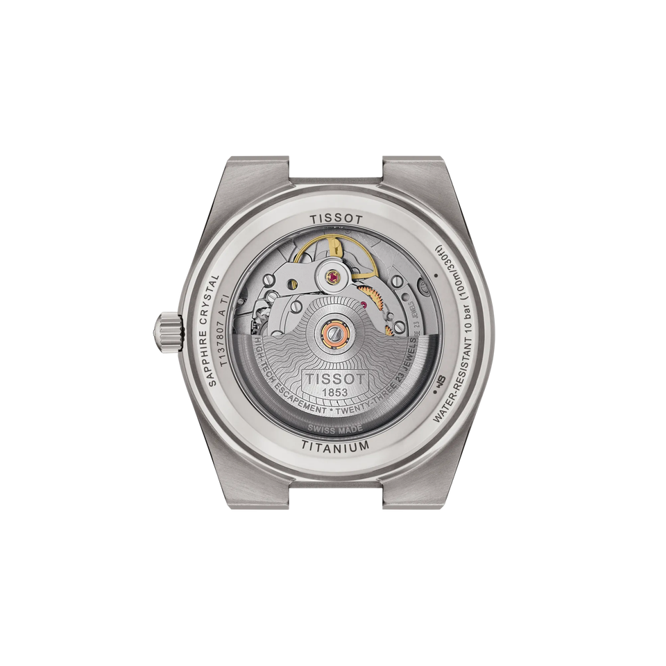 TISSOT PRX Automatic Titanium 38mm T1378074404100, klocka som du kan handla till bra pris hos oss på Klockmaster.