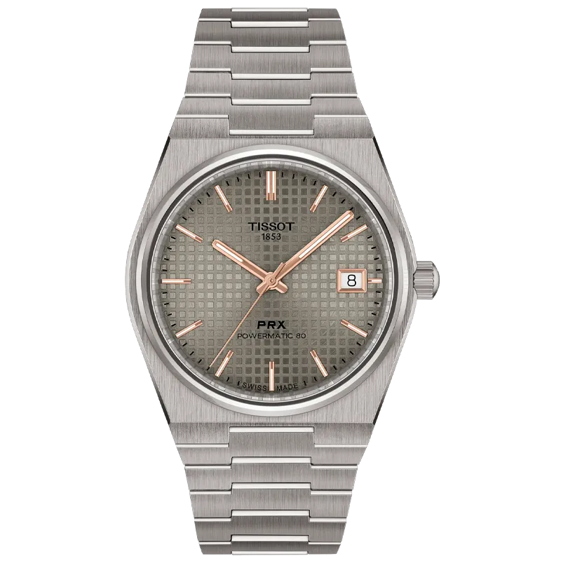 TISSOT PRX Automatic Titanium 38mm T1378074406100, handla denna klocka online eller i butik hos klockmaster