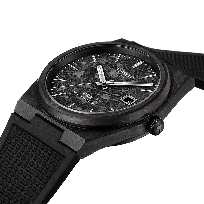 TISSOT PRX Automatic Carbon 40.5mm, klocka som du kan handla till bra pris hos oss på Klockmaster.