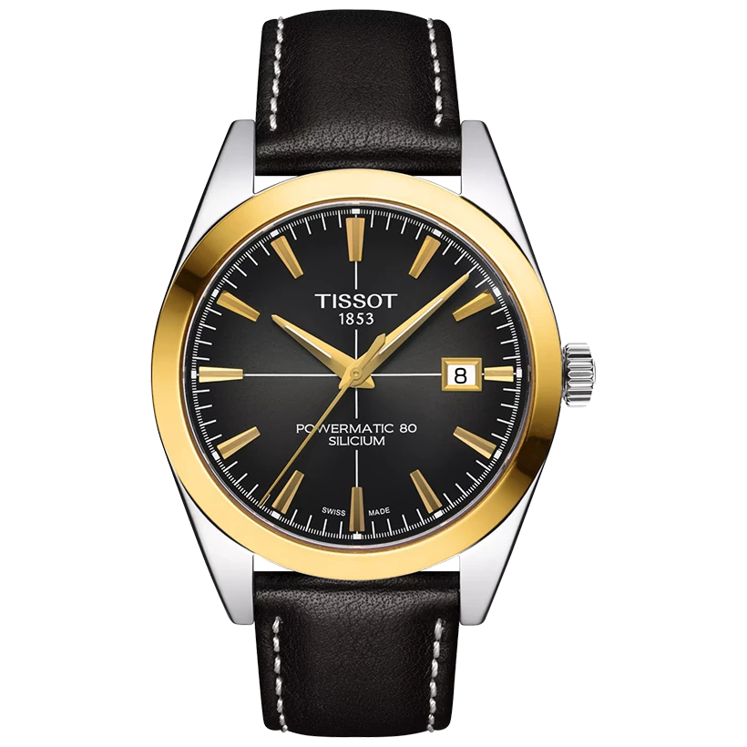 TISSOT Gentleman Automatic Gold Bezel 40mm T9274074606101, handla denna klocka online eller i butik hos klockmaster
