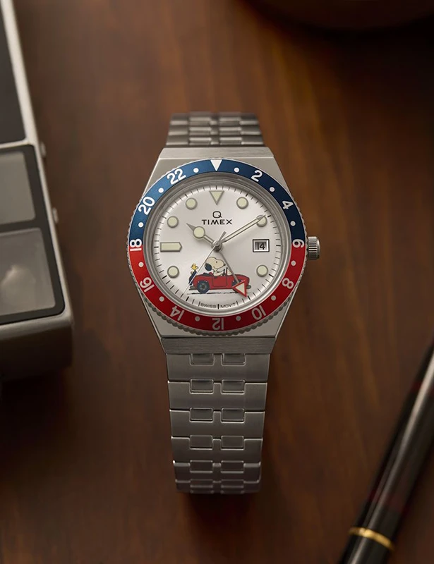 TIMEX Peanuts x Q Timex GMT 38mm, klocka som du kan handla till bra pris hos oss på Klockmaster.